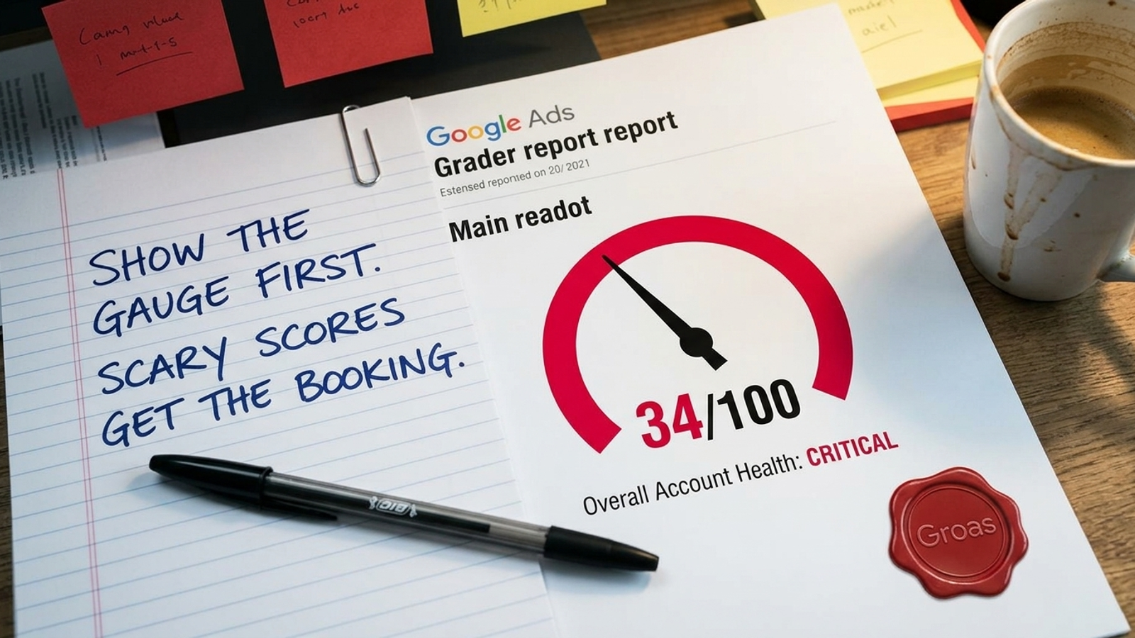 Cover image for: Your Google Ads Account Scored 34/100: The Free Grader’s Sales Notes
